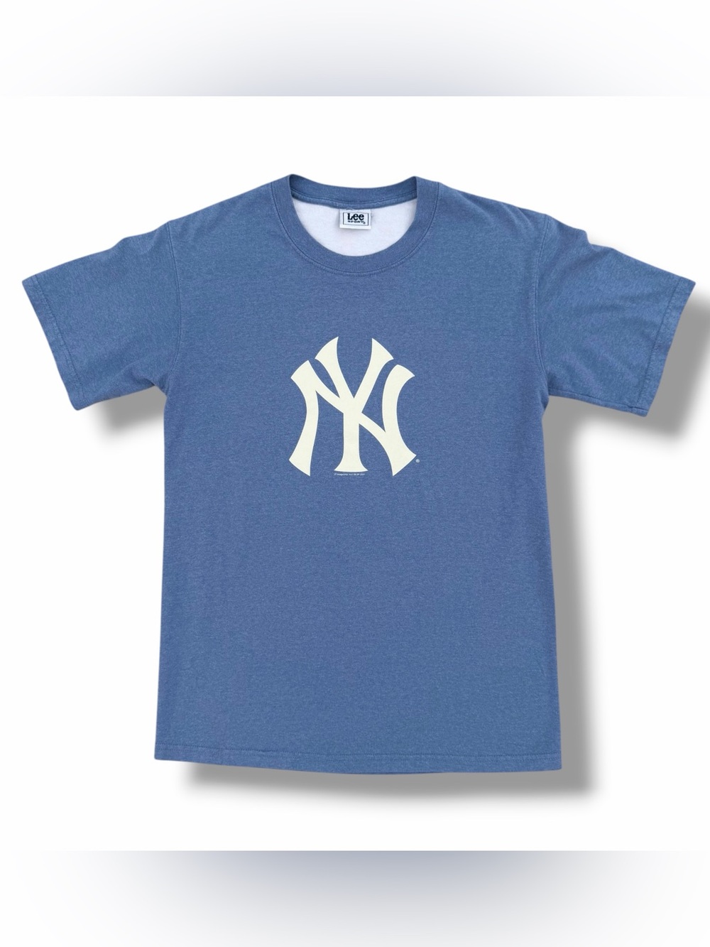 Vintage New York Yankees Lee Sport Logo T-Shirt Blue Size Medium MLB Y2K
